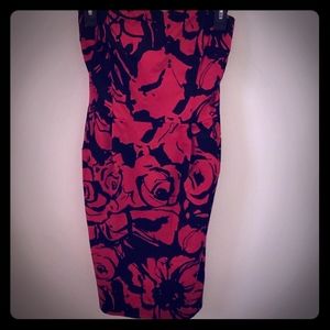 Burgandy strapless cocktail dress